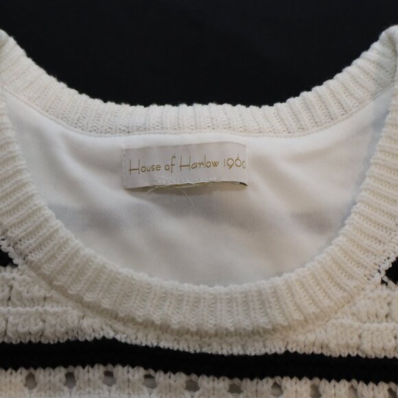 House of Harlow 1960 Two Piece Knit Top Skirt Set Black White Size Small** EUC - Picture 4 of 8